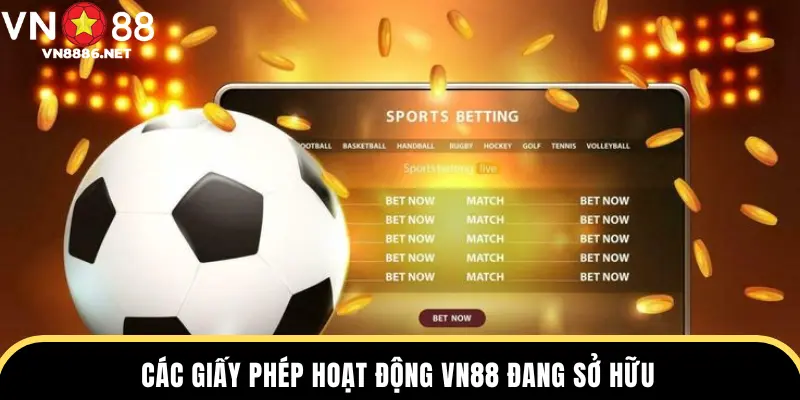 Các giấy phép hoạt động VN88 đang sở hữu